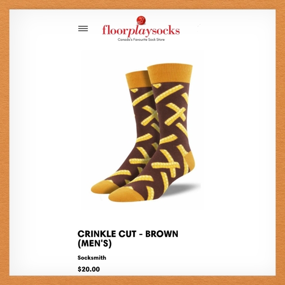 Free with purchase! Floor Play Socks Crinkle Cut Fries - Picture 1 of 8